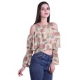 thumbnail image 3 of Moomaya Cold Shoulder Tops Shirts For Women Button Down Long Ruffle Sleeve Top, 3 of 4