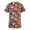 thumbnail image 4 of TIMIFIS Haut de Sarrau Rouge Femme Imprimé Manches Courtes Col en V Hauts Uniforme Saint-Valentin Imprimé Poches Blouse Soins Infirmiers avec Poches-Rouge Imprimé, 4 of 4