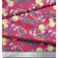 thumbnail image 3 of Soimoi Velvet Fabric Fruits,Swim Ring & Goggles Summer Designs Print Fabric by Yard 58 Inch Wide, 3 of 3