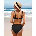 thumbnail image 4 of Charmo Women Twist High Waisted Bikini Swimwear Two Piece Ruched Tummy Control Swimsuit, 4 of 6