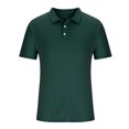 thumbnail image 3 of Men Casual Solid Turndown Pullover Button Short Sleeve Blouse Tops, 3 of 6