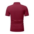 thumbnail image 4 of DPTALR Hommes Décontracté Uni Col Rabattu Chandail Patchwork Fermeture Éclair Manches Courtes Blouse, 4 of 4