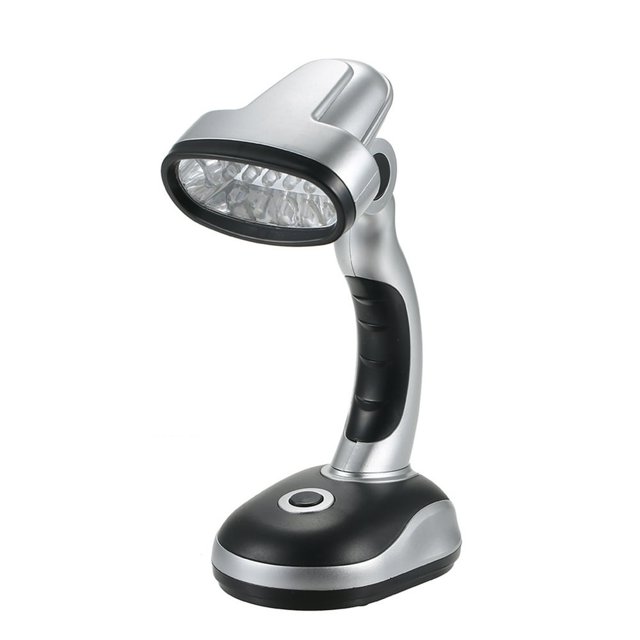 EIMELI Lampe de Bureau Portable à 12 DEL Lampe de Table 3 * Piles AA Angle d'Éclairage Réglable pour Travailleurs Étudiants Lecture
