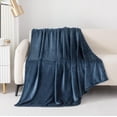 thumbnail image 4 of Mainstays Plush Throw Blanket Navy, 4 of 7