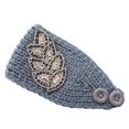 thumbnail image 1 of fastboy Crochet Headbands Winter Leaves Pattern with Rhinestones Elastic Head Protector Wide Warm Chunky Hair Accessories for Girls Dark Gray, 1 of 5
