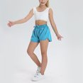 thumbnail image 2 of VSSSJ Kids Athletic Shorts Drawstring Waist Zipper Pocket Breathable Quick-Drying Summer Running Active Shorts Blue 70, 2 of 9