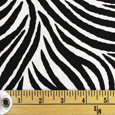 FABRIC CREATIONS Zebra Fat Quarter Fabric, 45 × 53 cm (18 × 21 in), White