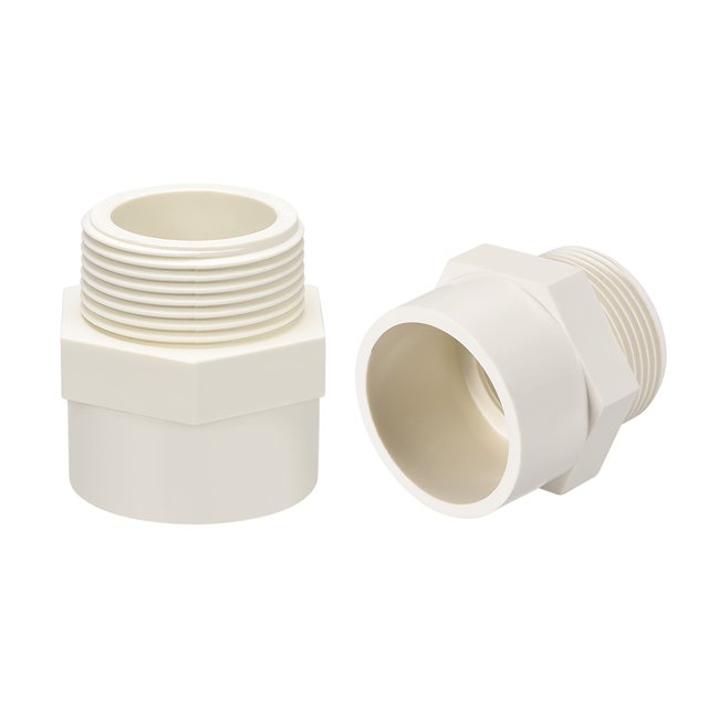 Unique Bargains 40mm Slip x G1-1/4 Male Thread,PVC Pipe Fitting Adapter Connector 2Pcs