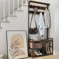 thumbnail image 4 of Costway 3-in-1 Coat Rack Industrial Hall Tree Shoe Bench Entryway Storage Shelf with Hooks, 4 of 10