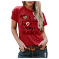 thumbnail image 3 of Hauts d'Été Grande Taille pour Femmes Chic Grande Taille Manches Courtes Imprimé 3D Amour Col Rond Hauts Tee T-Shirt Blouse Col en V T-Shirt Femmes en Liquidation, 3 of 6