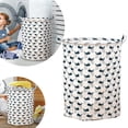 thumbnail image 1 of BKER Patterned Linen Laundry Hamper Without Lid Large Open Top Dirty Stylish And Breathable Fabric For Bedroom Or Bathroom Easy And Durable Design, 1 of 5