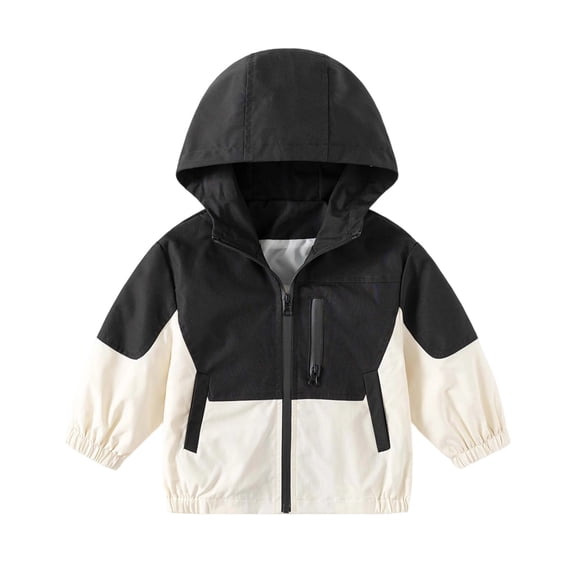Liyamei Coupe-Vent pour Tout-Petits Garçon et Fille, Manteau Décontracté pour Enfants, Veste Légère à Capuche Zippée, Manteau Mignon pour Bébé, Blanc, 6-7 Ans