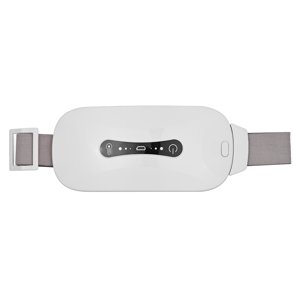 Yeacher Menstrual Heating Pad Portable USB Cable Cordless with 3 Heat Levels and 3 Vibration Massage Modes for Back Belly Pain Cramps for Women and Girl White