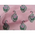 thumbnail image 4 of oneOone Cotton Poplin Fabric Leaves & Floral Block Printed Craft Fabric BTY 42 Inch Wide, 4 of 4