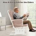 thumbnail image 4 of Gymax Glider and Ottoman Cushion Set Wood Baby Nursery Rocking Chair Pink, 4 of 10
