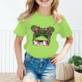 thumbnail image 2 of LUOGENLI T-Shirt pour Filles Enfant Filles Mignon Imprimé Graphique Col Rond Manches Courtes Tee Été Décontracté Chemise Hauts Printemps Chemises pour Filles 2025 Vert Menthe 11-12 Ans, 2 of 5