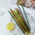 thumbnail image 2 of Straight Bend Glass Straws Set Lightweight Smooth Edge Straws for Tea Coffee Shop Dorm Homes, 2 of 4
