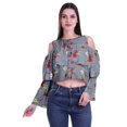 thumbnail image 1 of Moomaya Plus Size Cold Shoulder Top Printed Ladies Tops Blouses Women Party Tops, 1 of 4