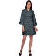 thumbnail image 2 of Moomaya Short Robe For Women Plus Size Printed Cotton Robe Lightweight Nightwear, 2 of 5