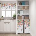 thumbnail image 2 of Flower and Bird Kitchen Curtains Butterfly Window Curtains and Valances Set 36 Inch, Watercolor Pink Botanical Short Tier Curtain for Kitchen, Spring Floral Small Kitchen Decor 52" x 24", 2 of 5
