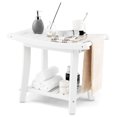 thumbnail image 1 of Gymax 2-tier Shower Bench Waterproof Spa Bath Shower Stool Heavy Duty w/ Shelf White, 1 of 10