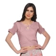 thumbnail image 3 of Moomaya Printed Two Piece Flared Skirt And Crop Top Rayon Ethnic Set For Girls, 3 of 6