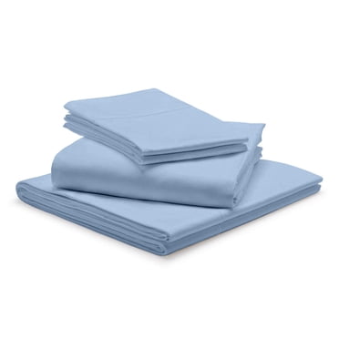 Ensemble de Draps Olympic Grand 1000 Fils 100 % Coton Égyptien, Coton à Longues Fibres, Coton Pur 1000 Fils, Poches Profondes de 12 Pouces - Olympic Grand, Bleu Clair