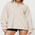 thumbnail image 2 of Women’s Quarter Zip Sweatshirts Long Sleeve Oversized Fleece Pullover, 2 of 8
