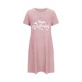 thumbnail image 5 of Pyjama de Fête Nuptiale pour Femmes, Chemise de Nuit Confortable à Manches Courtes, Chemises de Sommeil, Tenue d'Intérieur, Courte Robe de Nuit, Mignonne Robe de Maison à Motif, Tenue d'Intérieur, Chemise de Nuit P, 5 of 5