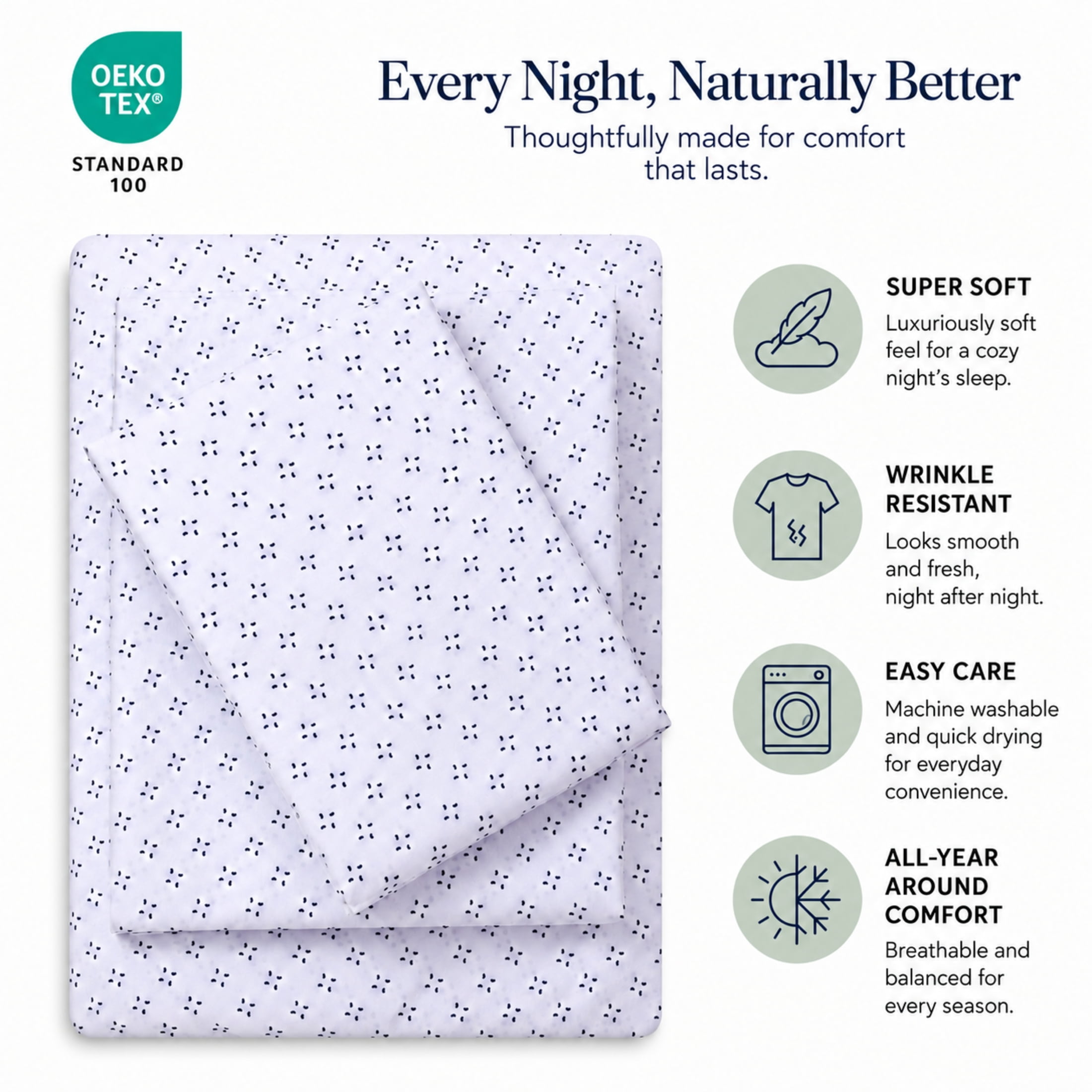 Ensemble de draps en microfibre doux et facile d'entretien Mainstays – Imprim