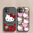 thumbnail image 2 of Cartoon Anime Cat Hello Kitty For Apple iPhone 14 13 12 11 XS Mini Pro Max 8 7 6S 6 XR X Plus Frosted Translucent Phone Case LXY, 2 of 7