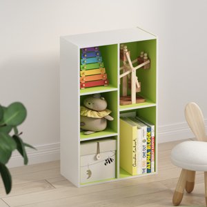 Furinno TOMI Étagère du livre, 5-Cube Bibliothèque, Bibliothèque réversible, 9.4 x 19.5 x 31.5, pour le salon, Chambre, Bureau à la maison, Vert
