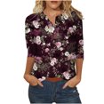 thumbnail image 1 of CEHVOM Blouse Mode Femme Manches Trois-Quarts Col en V Imprimé de Pâques Ample, 1 of 6