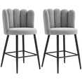 thumbnail image 1 of HOMCOM Bar Stools Set of 2, Counter Height Stools with Back, Grey, 1 of 10