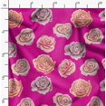 thumbnail image 2 of Soimoi Pink Rayon Fabric Rose Floral Print Fabric by Yard 56 Inch Wide, 2 of 6