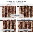 thumbnail image 3 of Vargottam Cotton Curtains for Windows - 3-in-1 Rod Pocket/Back Tab Short Window Drapes - Light Filtering Cotton Panels - Set of 2, 52"x63" - Fruits Pattern (Brown), 3 of 8