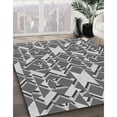 thumbnail image 3 of Ahgly Company Tapis d'Intérieur Lavable à la Machine, Carré, Transitionnel, Gris Argenté, Tapis de Zone, 6 Pieds Carré, 3 of 7