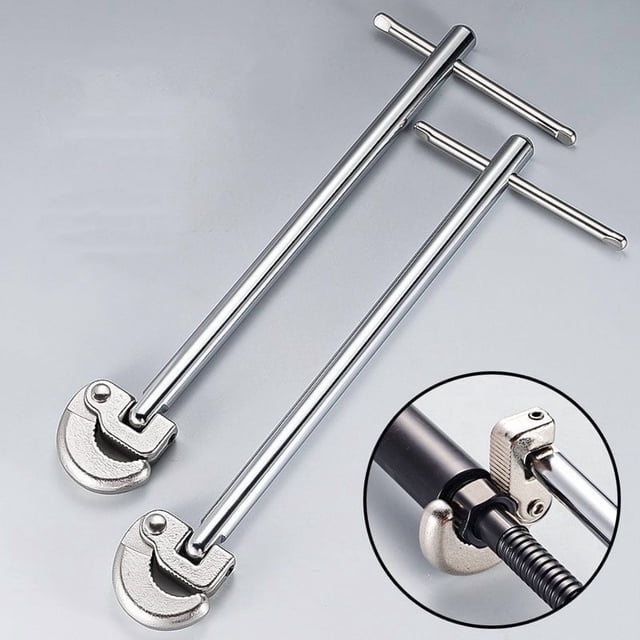 Basin Wrench, 15 Inch Metal Tool with Solid Steel Handle for Greater Torque, Spring Jaw Design for Secure Grip, Ideal for Plumbing Fixtures and Faucets