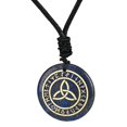 thumbnail image 3 of lionlar Antique Triquetra Pendant Rune Pendant Necklace Smooth Carved Rune Jewelry Black Dark Blue, 3 of 9