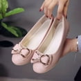 thumbnail image 3 of Chaussures pour Femmes Chaussures Chaussures de Travail Femmes Mode Décontractée Bout Rond Nœud Papillon Peu Profond à Enfiler Plates Chaussures de Travail, 3 of 8