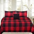 thumbnail image 1 of Sweet Home Collection 4PC-CMF-BFFALO-K Ensemble de Literie Réversible 4 Pcs, Buffalo, Très Grand, 1 of 5