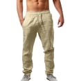 thumbnail image 1 of Kcodviy Men's Elastic Pants Solid Mens Relaxed Fit Color Breathable Loose Casual Training Pants for Man Pants, 1 of 4