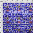 thumbnail image 3 of oneOone Polyester Spandex Lapis Blue Fabric Medical Doodle Sewing Craft Projects Fabric Prints By Yard 56 Inch Wide, 3 of 4