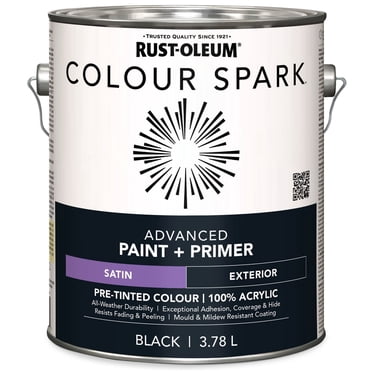 Rust-Oleum Colour Spark™ Paint + Primer, Exterior Satin, Black 3.78 L