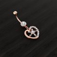 thumbnail image 3 of Bague ventre en acier inoxydable - Strass Heart Navel Bague Piercing Bijoux Piercing, 3 of 6