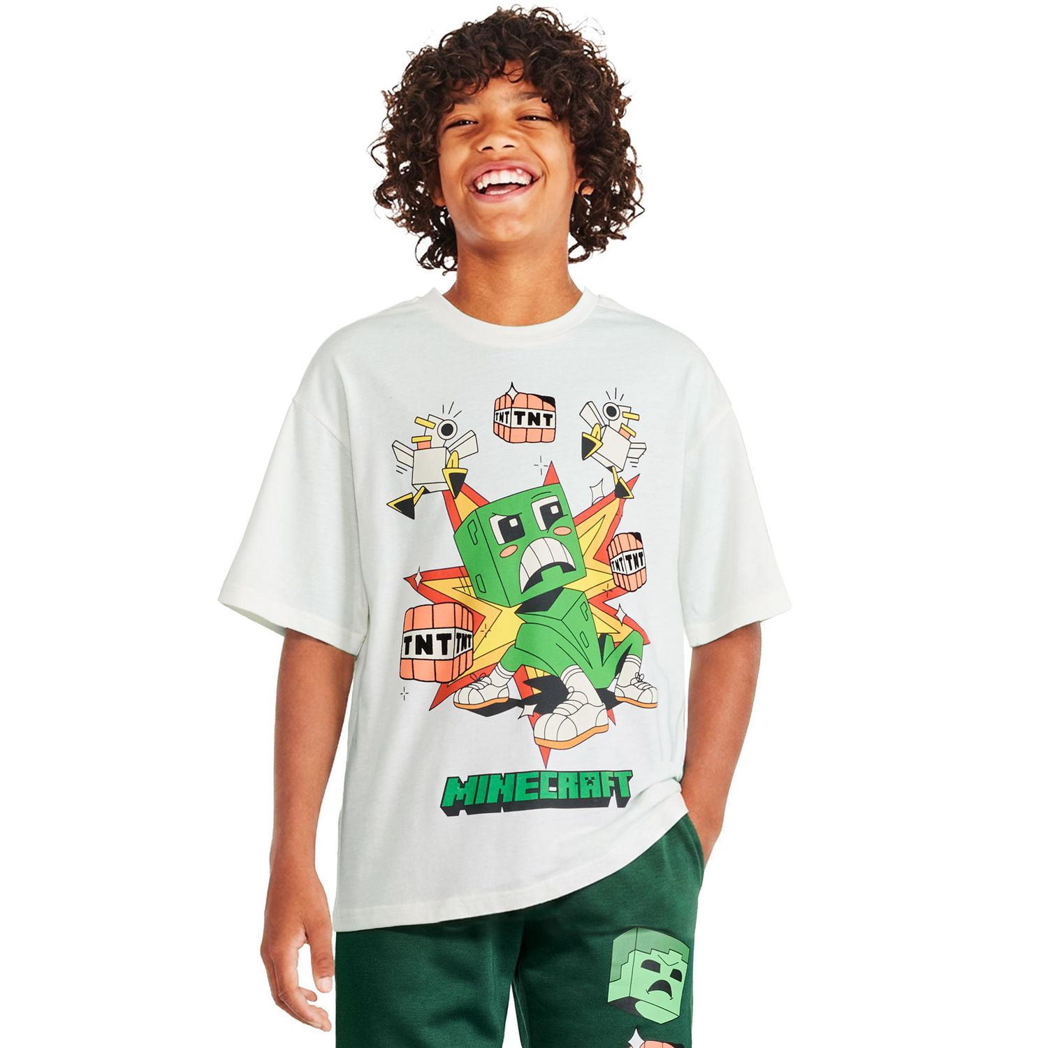 T-shirt à imprimé graphique Minecraft pour garçons