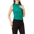 thumbnail image 1 of INSPIRE CHIC Blouse Décontractée Sans Manches à Col Montant à Volants pour Femme Vert Lac S, 1 of 6
