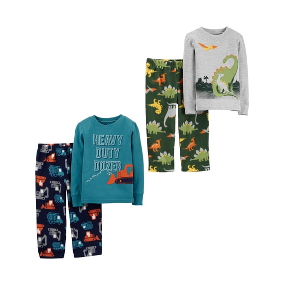 Pyjama 4 pièces pour fille en molleton de Child of Mine made by Carter’s - Dinosaur