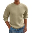 thumbnail image 1 of Penkiiy Chandail à Col Rond pour Homme Coupe Ajustée Léger à Manches Longues Tricoté Chandails 2TG Kaki, 1 of 5