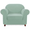 thumbnail image 1 of CHOK 2024 Solid Print Polyester Loveseat Slipcover  Chocolate, 1 of 6